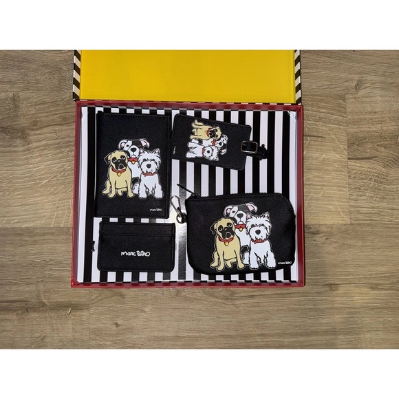 Marc Tetro 4-piece Travel Accessory Set Featuring A Dog Print Design. New In Box - Picture 4 of 12